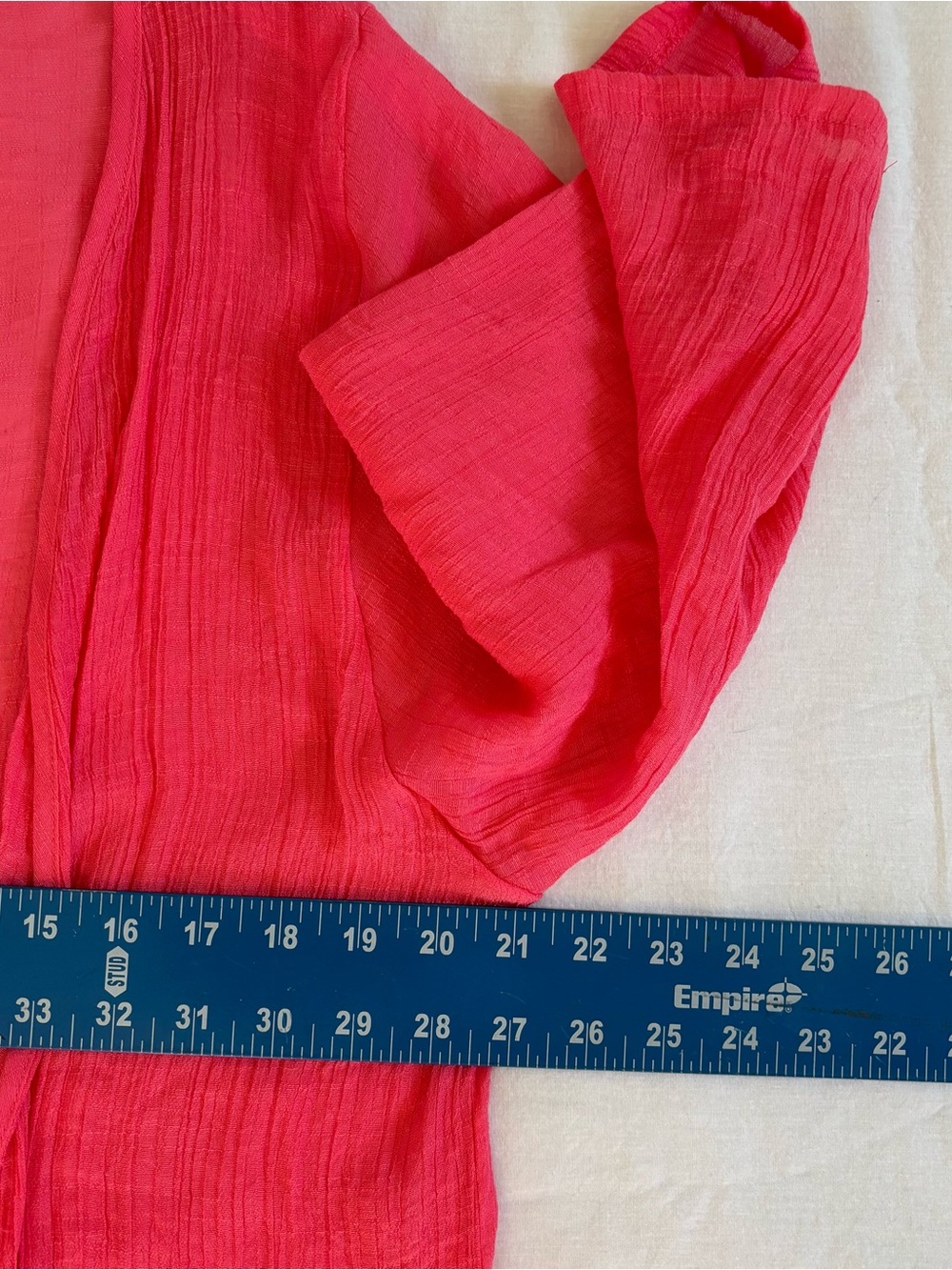 Simply Couture Coral Crinkle Duster Cardigan XL Boho Resort Beachy Layer - Picture 7 of 10